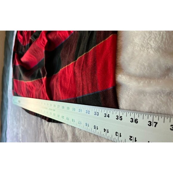 Jaff By Carol Anderson Women Plaid Pleated Midi Skirt Size -5-6 Red Black Cotton - Picture 5 of 8